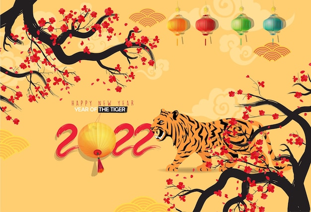 Happy Chinese new year 2022  year of the Tiger Lunar New Year