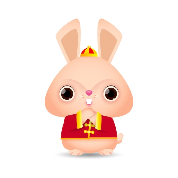 Happy Chinese new year 2023 greeting card, the year of the rabbit zodiac, Little bunny greeting