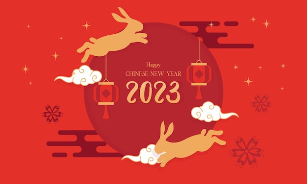 Happy Chinese New Year 2023, Year of Rabbit Luxurious Background