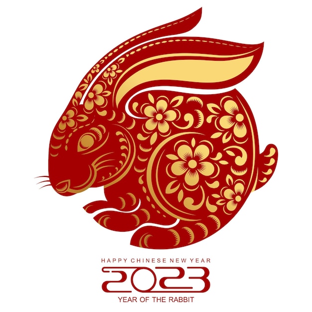 Happy chinese new year 2023 year of the rabbit zodiac sign