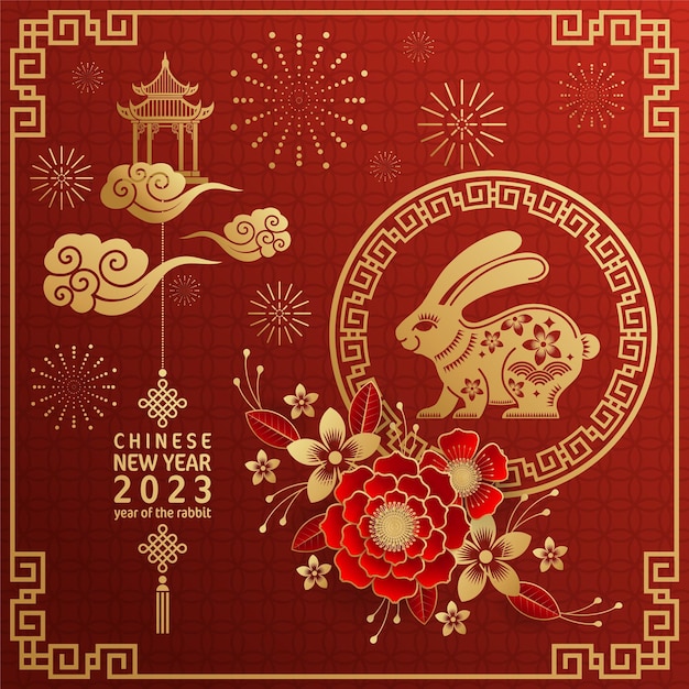 Happy chinese new year 2023 year of the rabbit zodiac