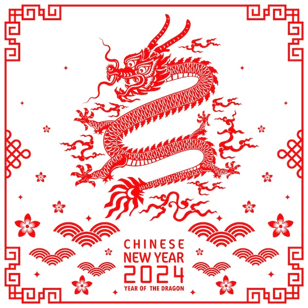 Happy chinese new year 2024 year of the chinese dragon zodiac