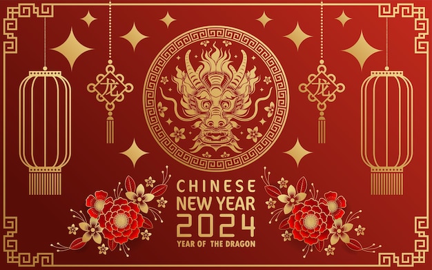 Happy chinese new year 2024 year of the chinese dragon zodiac