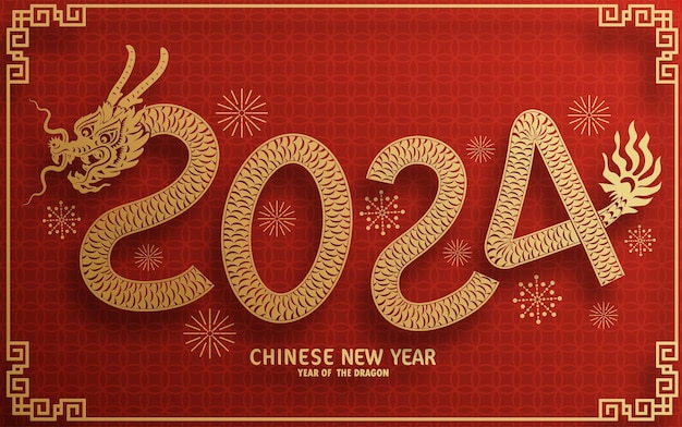 Happy chinese new year 2024 year of the chinese dragon zodiac