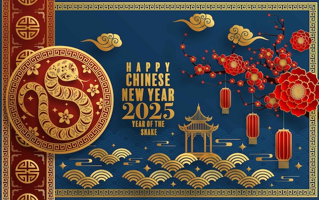 Happy chinese new year 2025 the snake zodiac sign