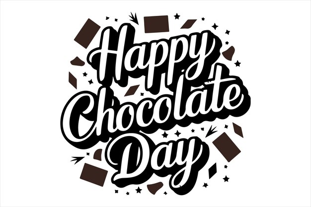 Vector happy chocolate day icon of silhouette vector style with white background