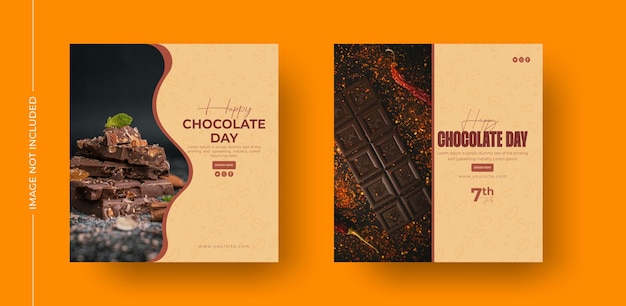 Vector happy chocolate day social media banner design template