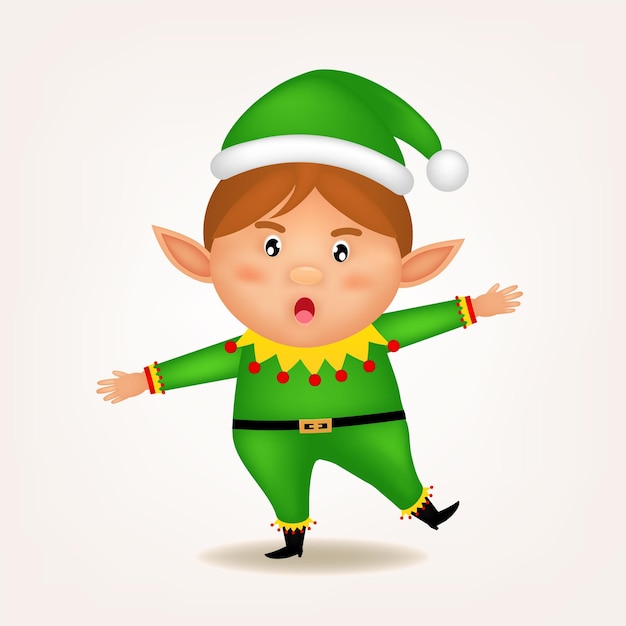 Happy Christmas companions The elf boy greeting charecter isolate background