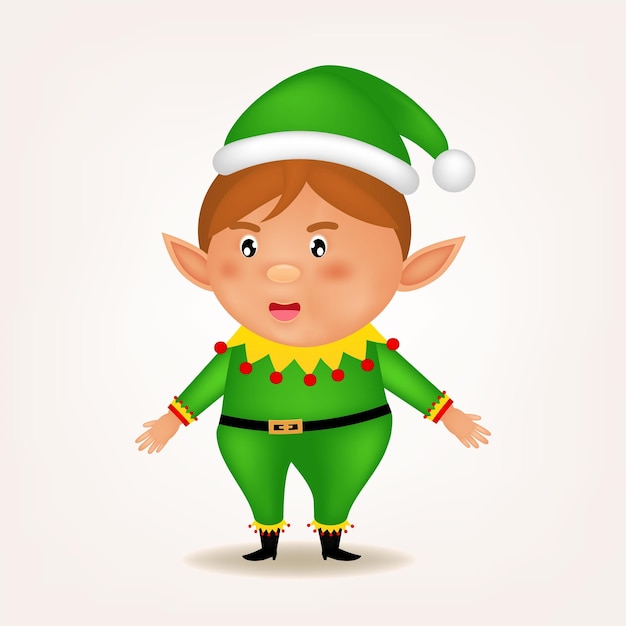 Happy Christmas companions The elf boy greeting charecter isolate background