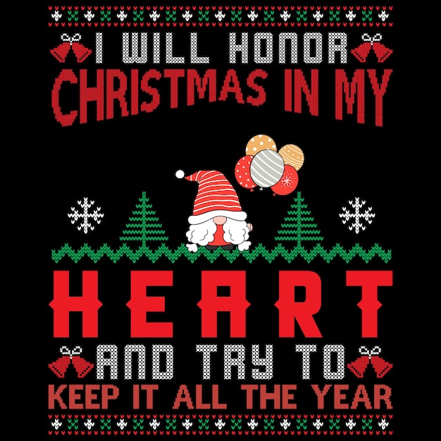 Happy Christmas day T-shirt design templet....