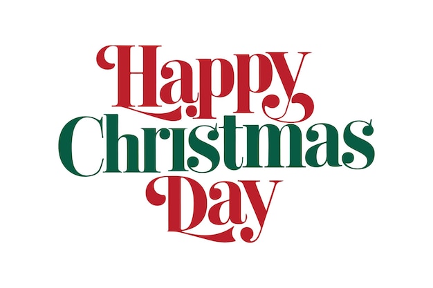 Happy Christmas Day Typography TShirt Design isolated on a white background