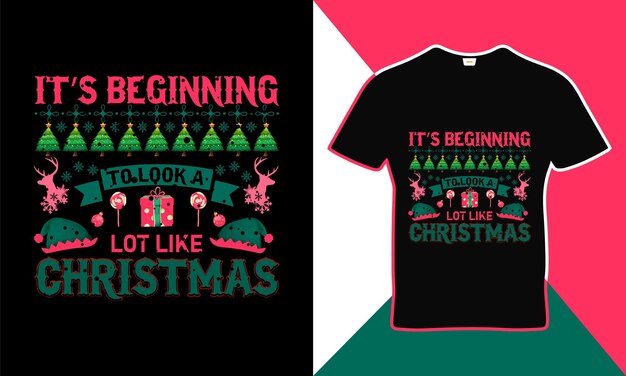 Happy Christmas quotes t-shirt template design vector