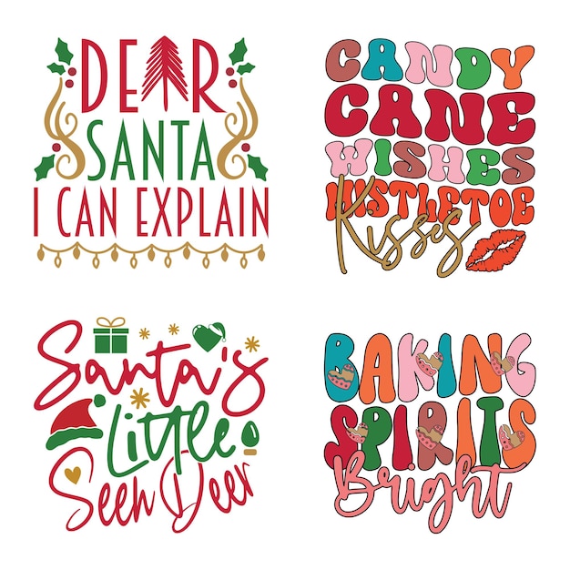 Happy Christmas Tshirt And SVG Design Bundle Merry Christmas SVG Quotes Tshirt Design Bundle