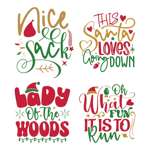 Vector happy christmas tshirt and svg design bundle merry christmas svg quotes tshirt design bundle