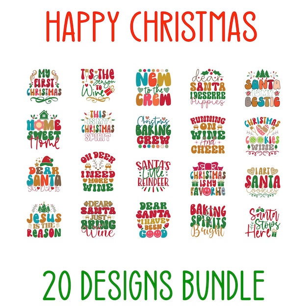 Vector happy christmas tshirt and svg design merry christmas svg quotes tshirt design vector eps file