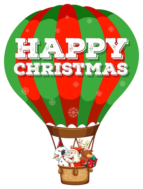 Happy Christmas with Santa in balloon