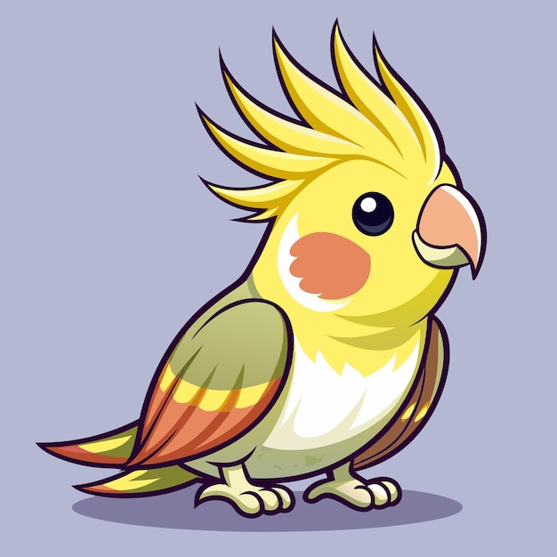 Vector happy cockatiel bird illustration cartoon vector illustration