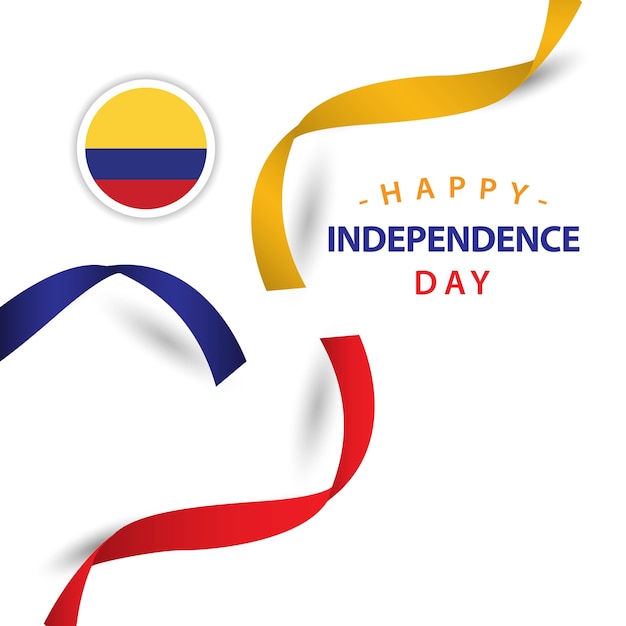 Happy Columbia Independent Day Vector Template Design