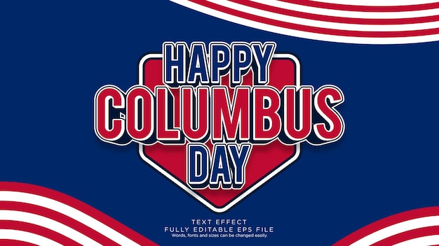 Happy Columbus Day Text Effect Font Type