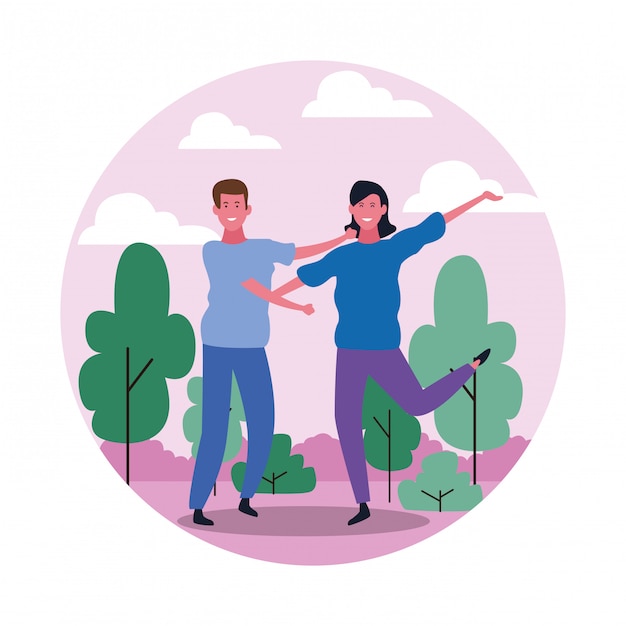 Happy couple, colorful flat design