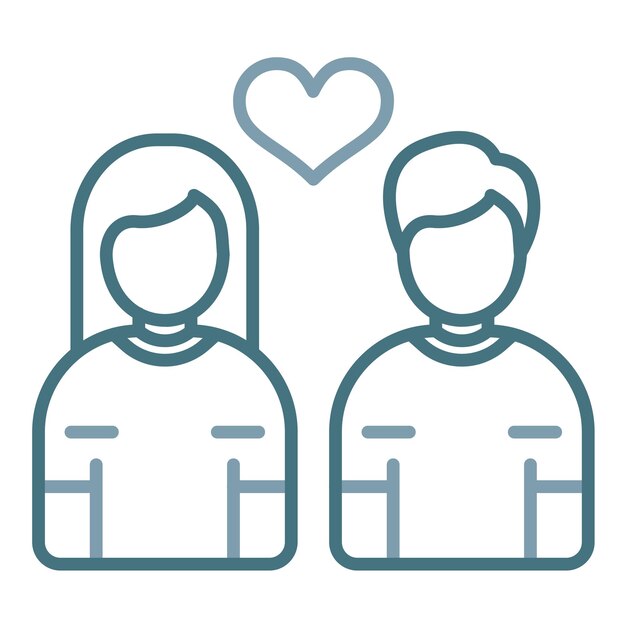 Happy Couple Flat Illustration