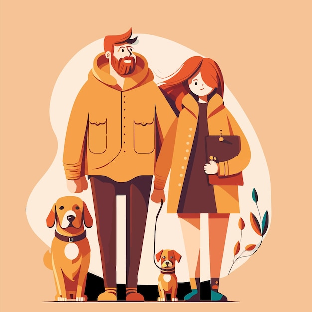 happy couple portrait with dog man woman in love valentine