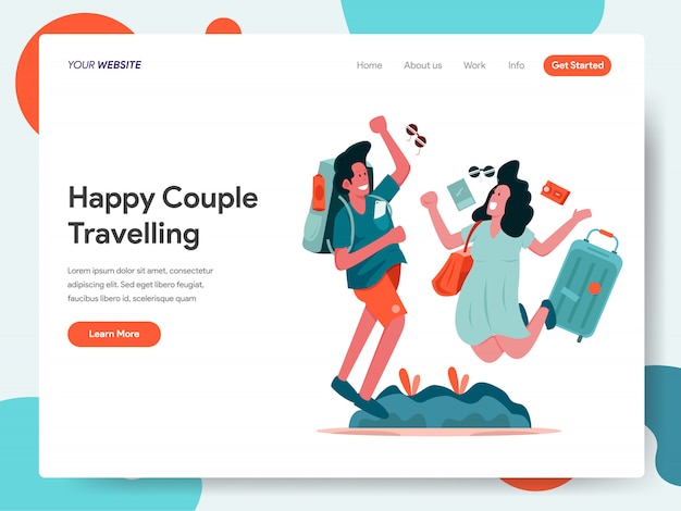 Happy Couple Travelling banner for landing page