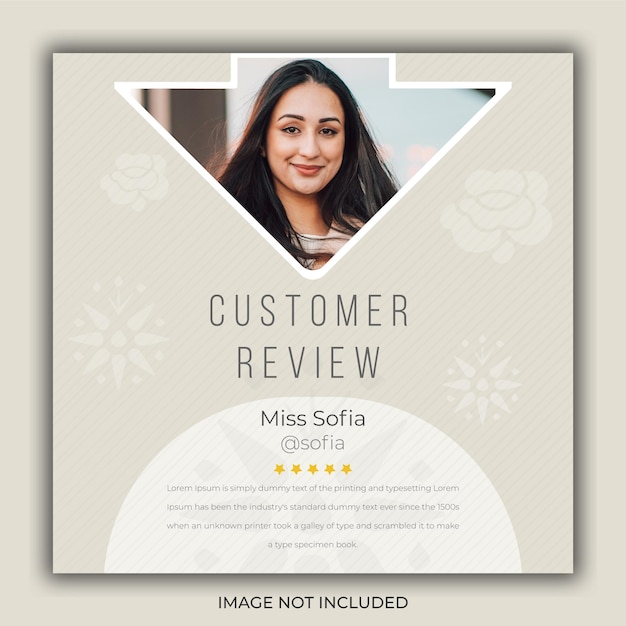 Happy Customer feedback review social media post template