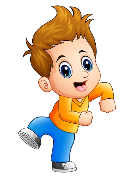 Happy cute boy cartoon posing