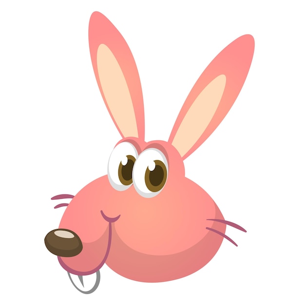 Happy cute bunny cartoon Easter vector rabbit illustration