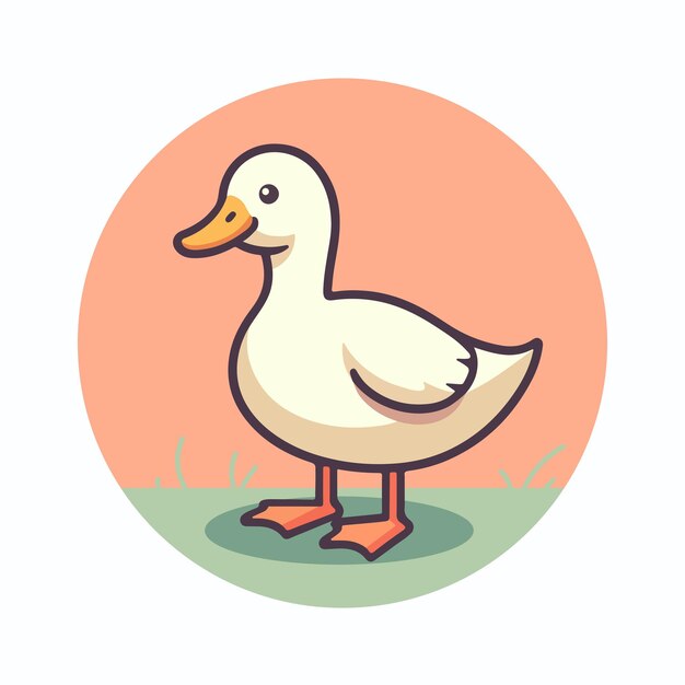 Vector happy cute little duck cartoon flat design vector illustration