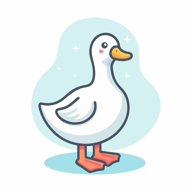 Vector happy cute little duck cartoon flat design vector illustration