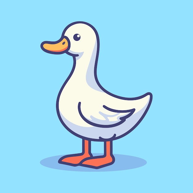 Vector happy cute little duck cartoon flat design vector illustration