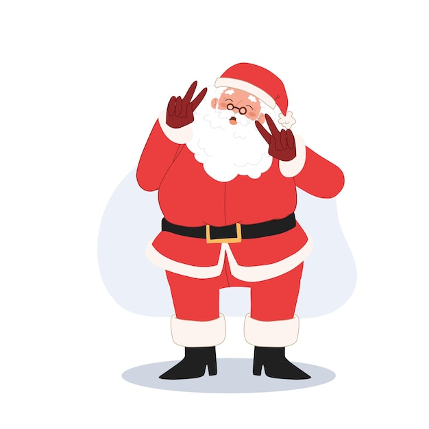 Happy cute smiling Santa claus merry christmas Vector illustration