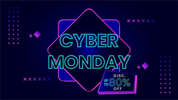 Vector happy cyber monday