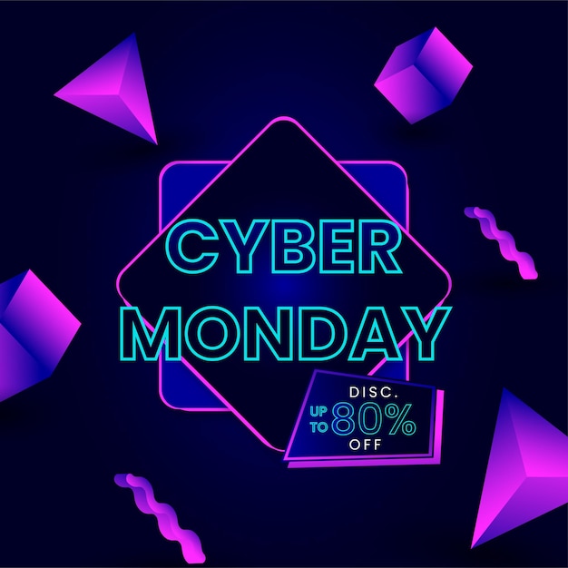 Vector happy cyber monday