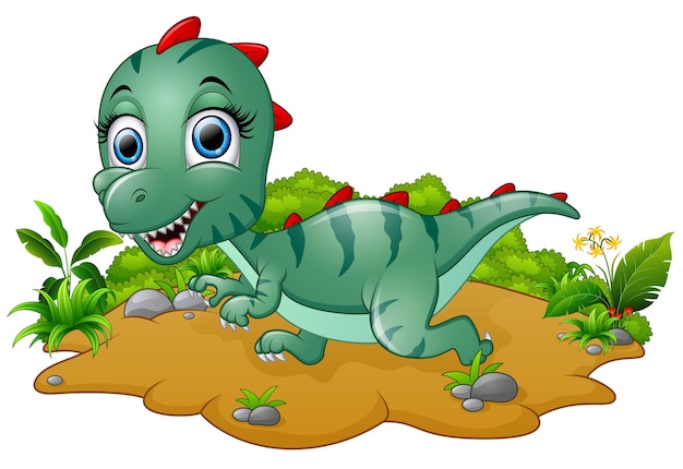 Happy dinosaur cartoon