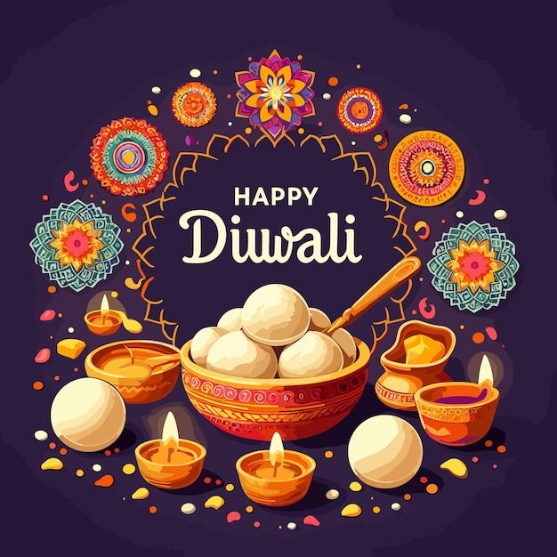 Happy diwali background vector illustration