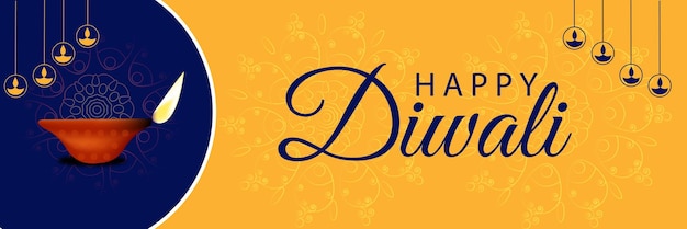 Happy Diwali Banner Background Design Vector