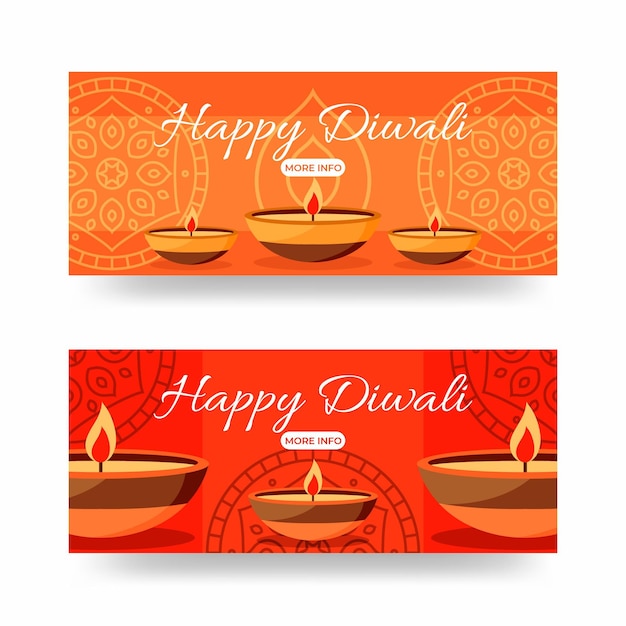 Happy diwali banners concept