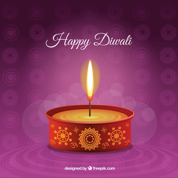 Happy Diwali candle background