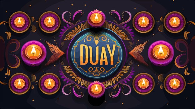 Vector happy diwali celebration background top view