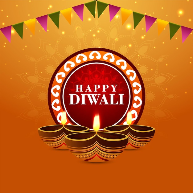 Happy diwali celebration banner