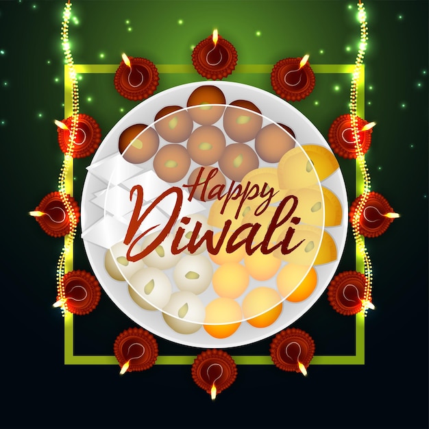 Happy diwali celebration card