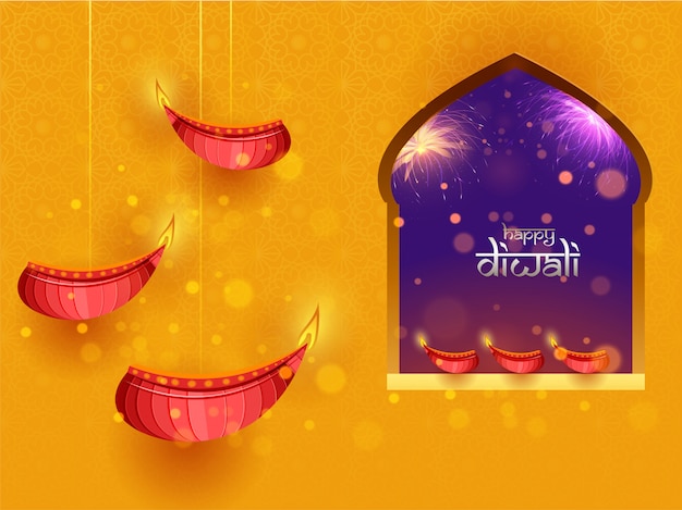 Happy Diwali Celebration Concept.