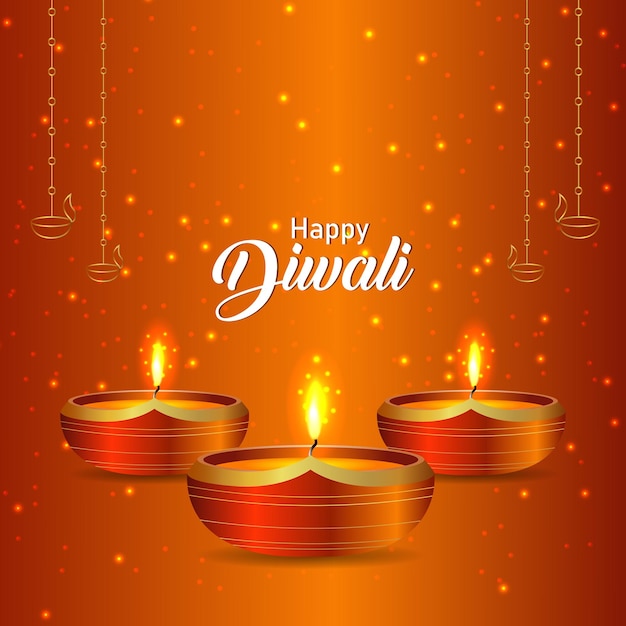 Happy diwali celebration greeting card