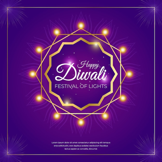 Happy Diwali concept in flat design