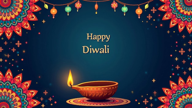 Vector happy diwali decorative design