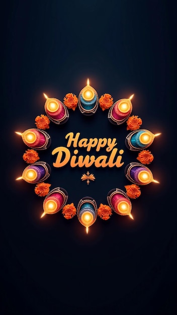 Happy Diwali decorative lamp ring