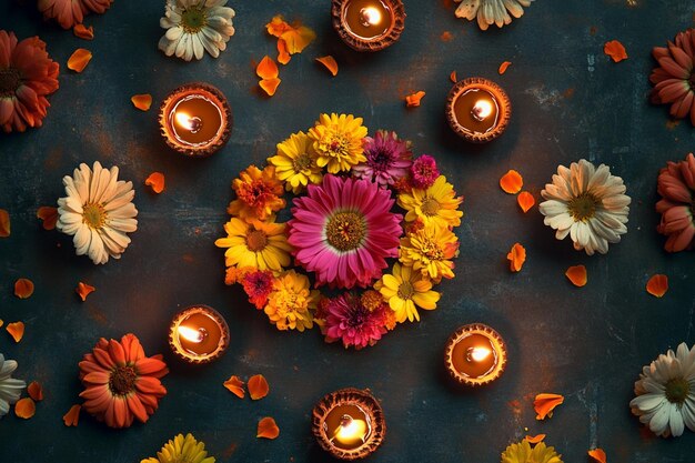 Vector happy diwali deepavali or dipavali the festival of lights india with gold diya on podium patterned